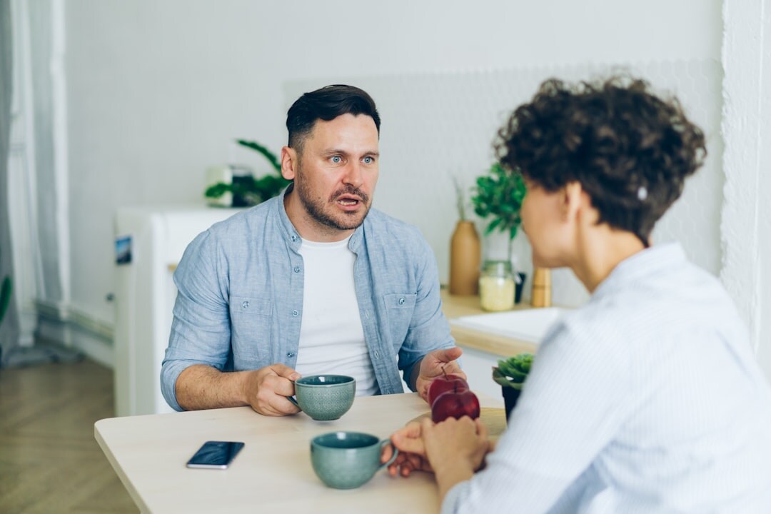person having deep conversation