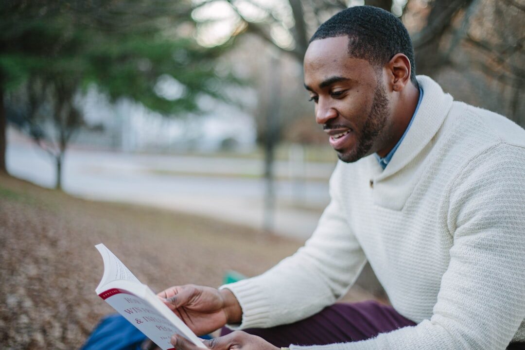 person reading book